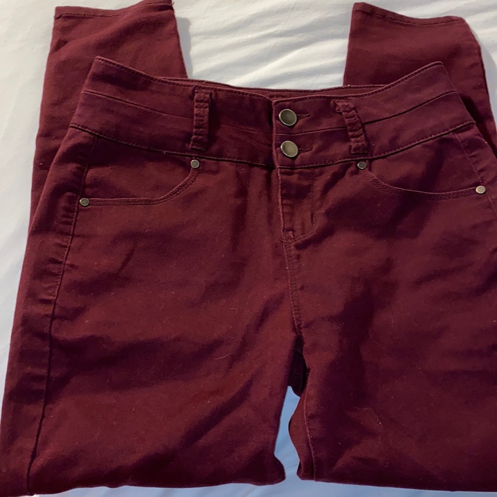 Dark Maroon Skinny Jeans